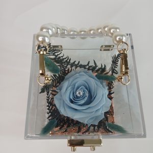 Τσαντάκι plexiglass με σύνθεση Forever Rose