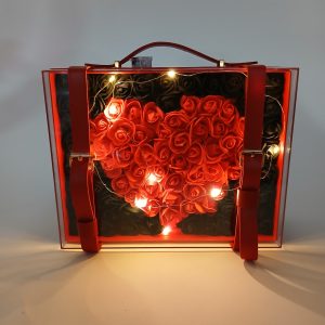 Φωτιζόμενο Βαλιτσάκι με Καρδιά από Foam Flower