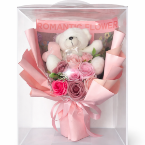 Bear and Roses Ανθοδέσμη Ροζ