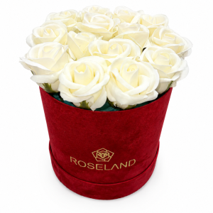 Βελούδινη Καπελιέρα Roseland Κόκκινη με Λευκά Soap Roses
